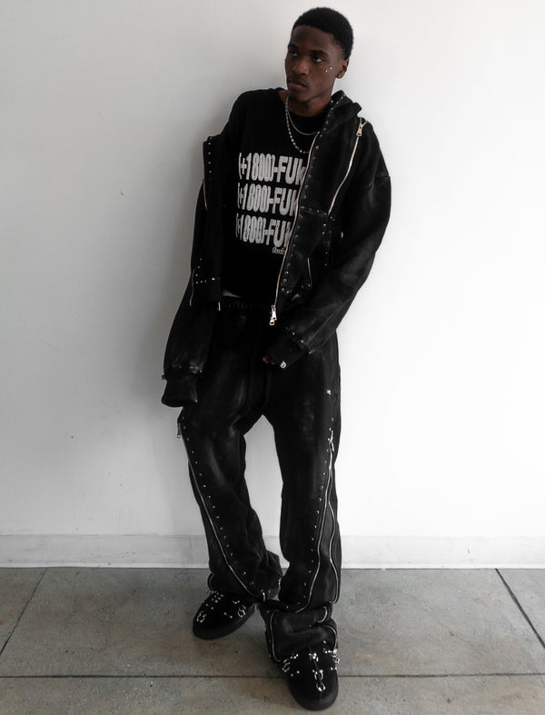 BLACK DIAMOND 3X ZIP FLARED SWEATS