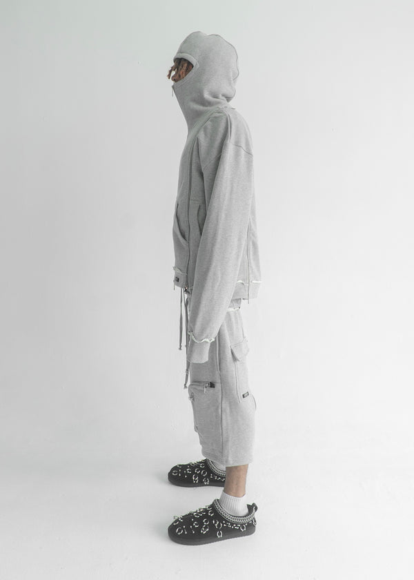GREY 3X ZIP UP HOODIE V3