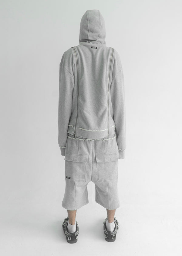 GREY 3X ZIP UP HOODIE V3