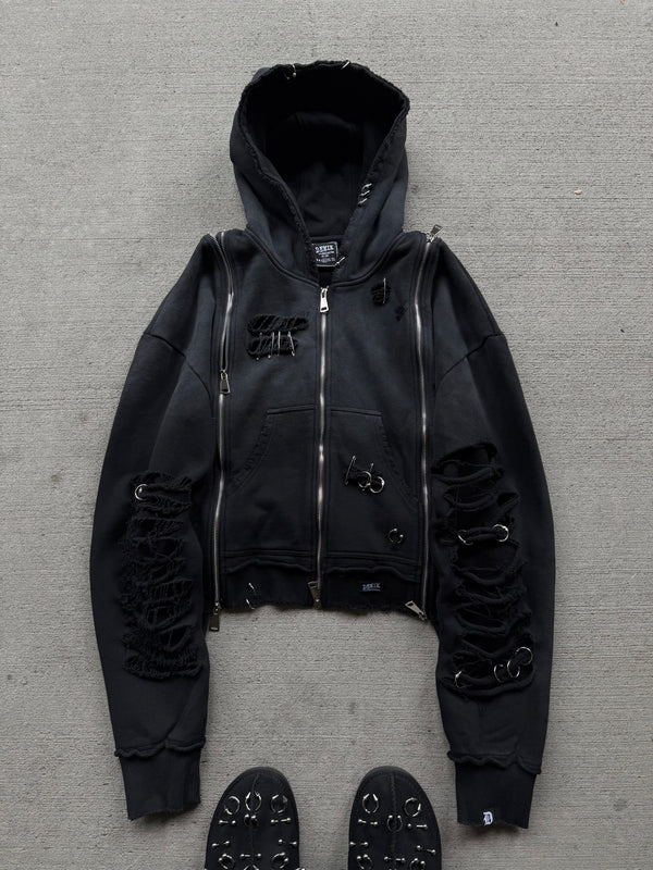 PIERCED 3X ZIP UP HOODIE