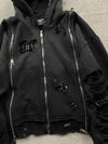 PIERCED 3X ZIP UP HOODIE