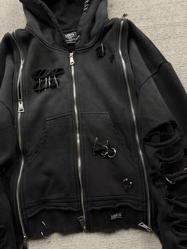 PIERCED 3X ZIP UP HOODIE