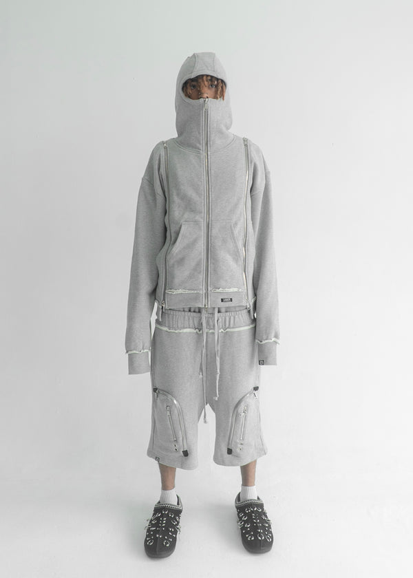 GREY 3X ZIP UP HOODIE V3