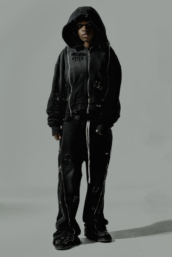 PIERCED 3X ZIP UP HOODIE