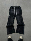RHINESTONE 3X ZIP FLARED SWEATS