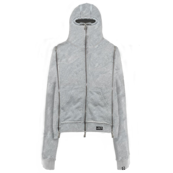 GREY 3X ZIP UP HOODIE V3
