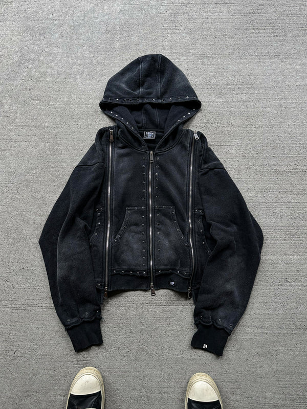 RHINESTONE 3X ZIP UP HOODIE