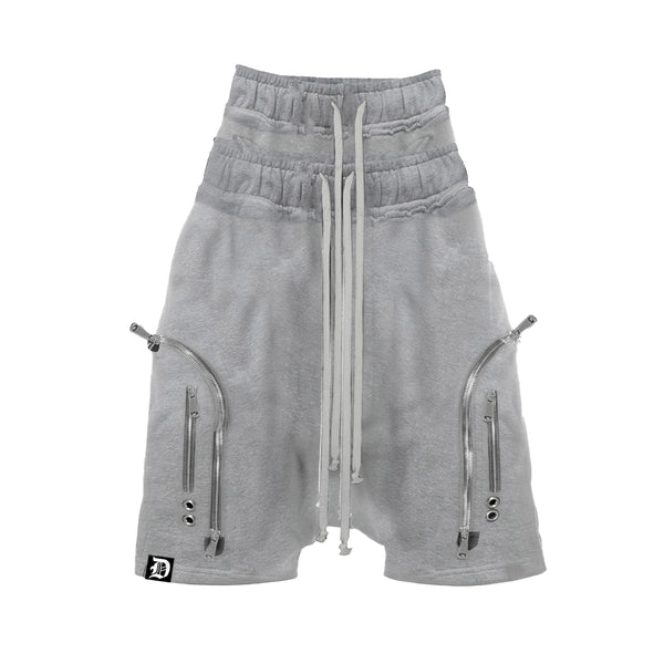 GREY ZIP PLUS SHORTS