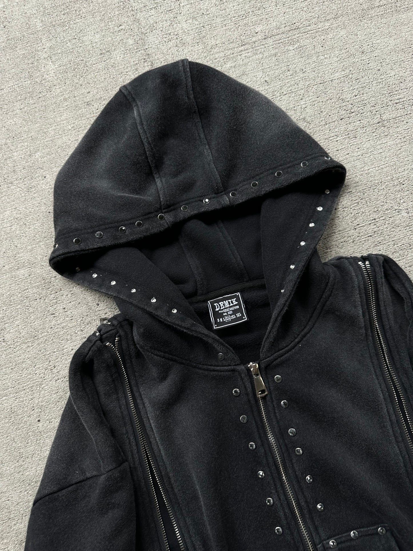 RHINESTONE 3X ZIP UP HOODIE