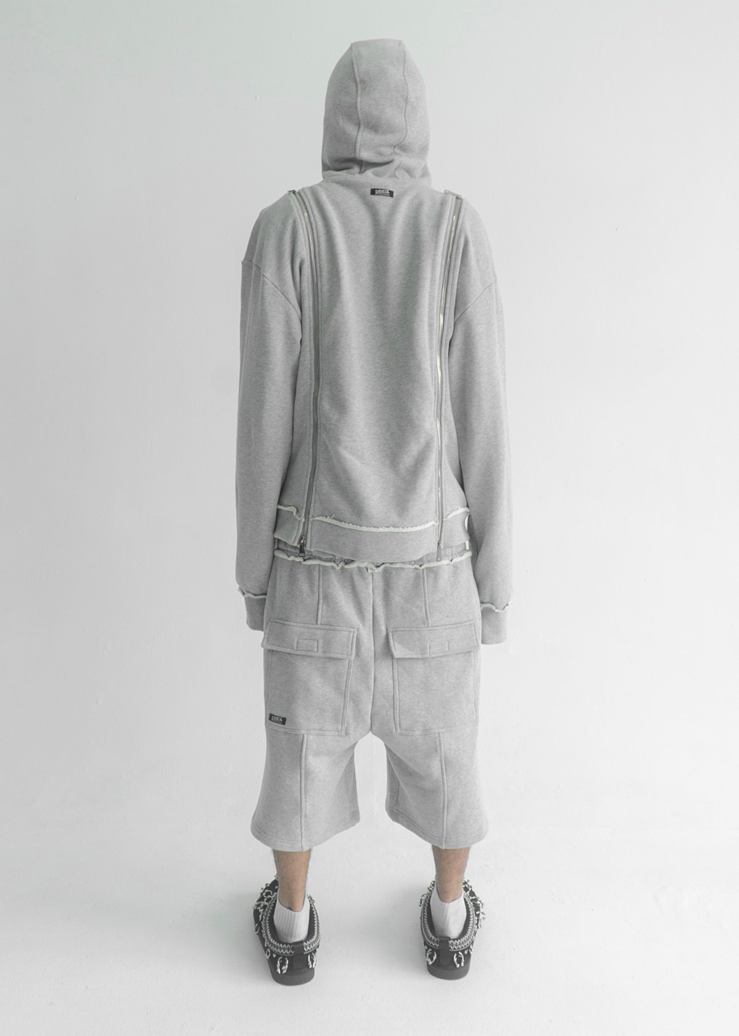 GREY 3X ZIP UP HOODIE V3