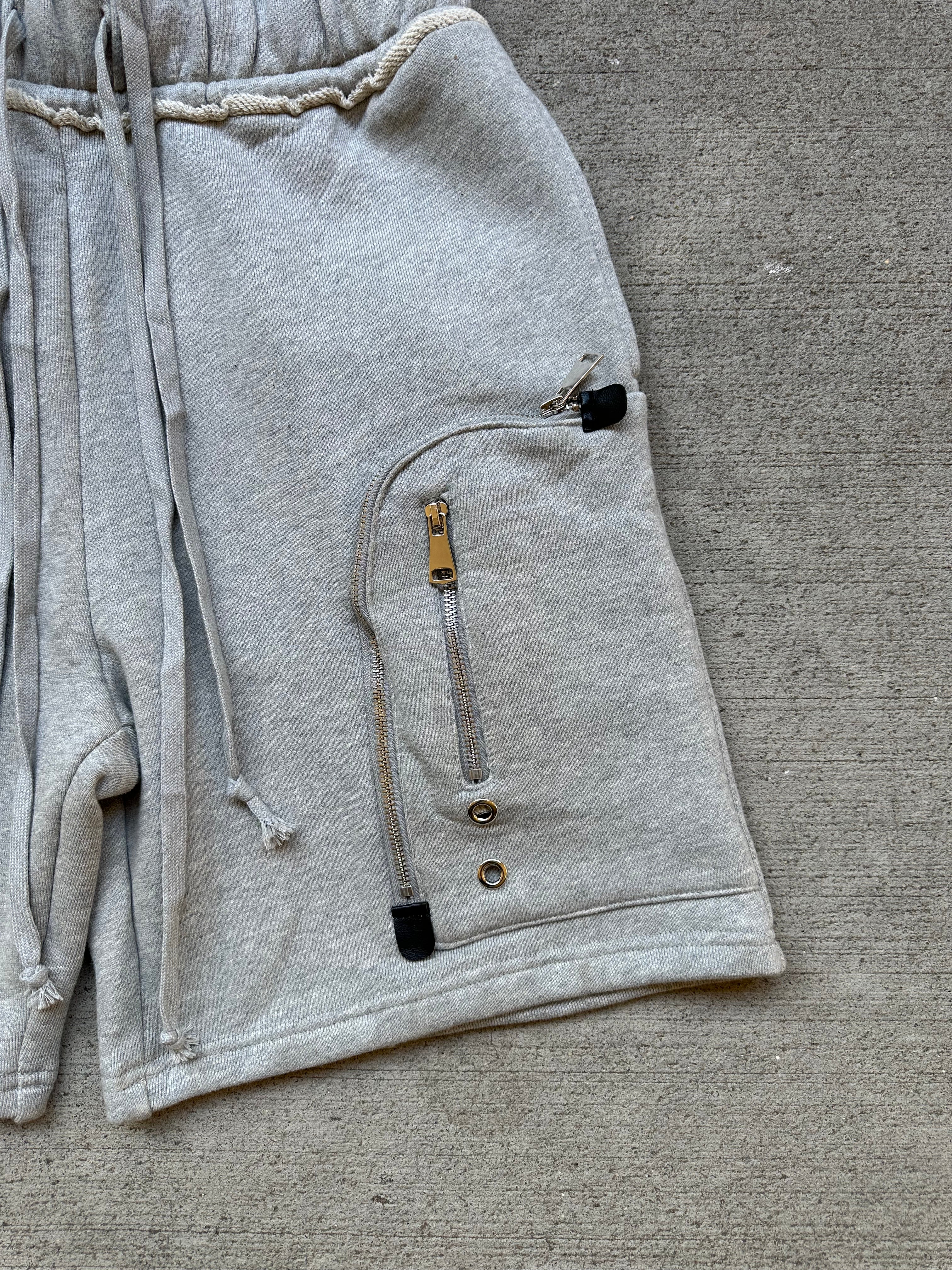 GREY ZIP PLUS SHORTS
