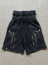 DISTRESSED ZIP PLUS SHORTS