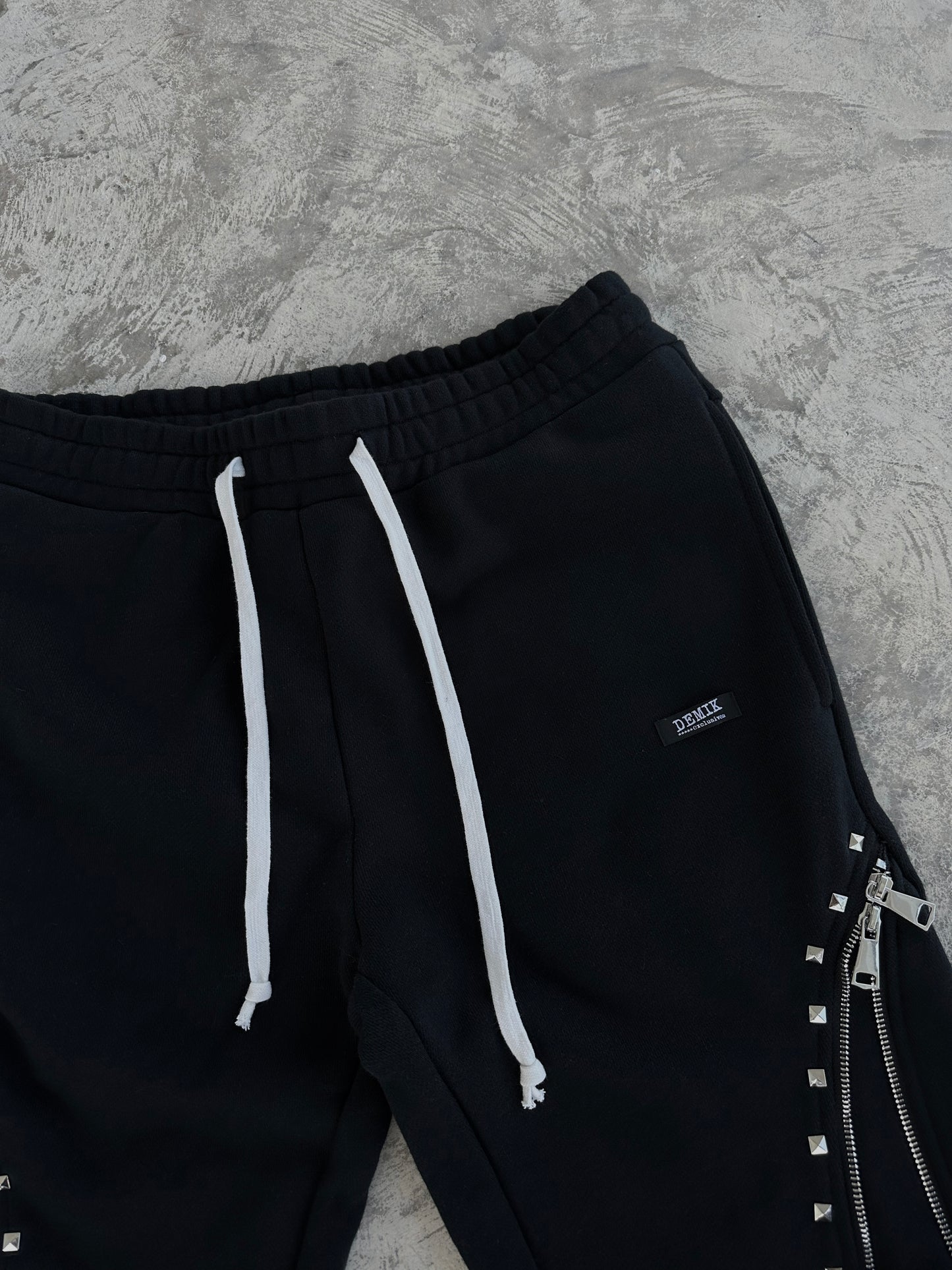 STUDDED 3X ZIP FLARED SWEATS