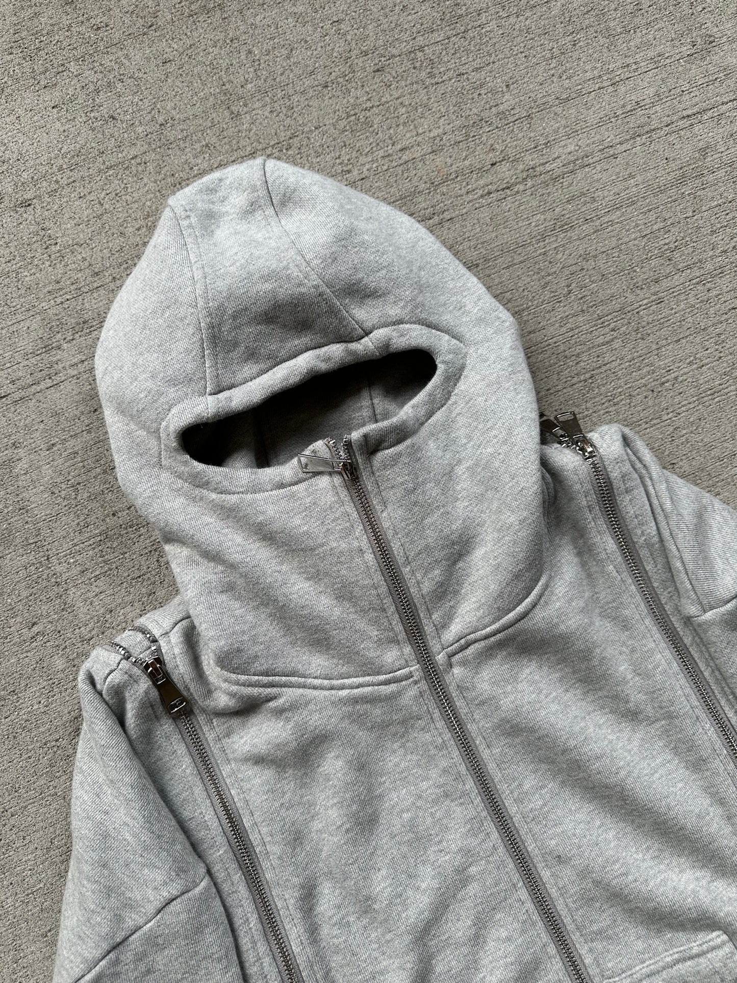 3X ZIP UP HOODIE V3 (GREY)