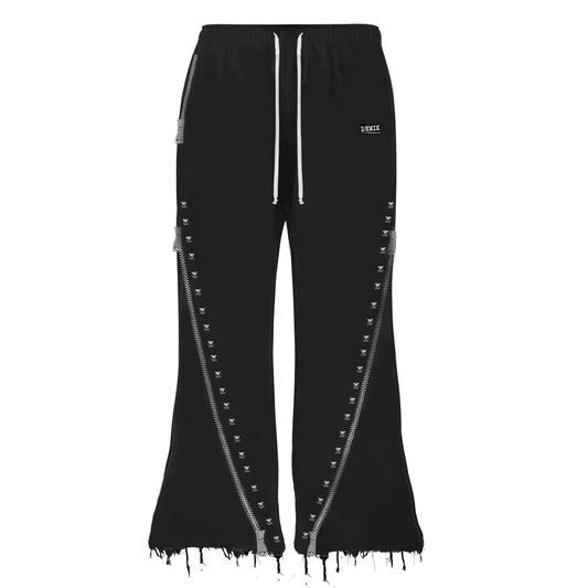 STUDDED 3X ZIP FLARED SWEATS